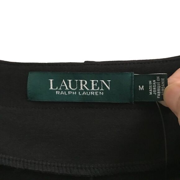 Lauren Ralph Lauren black ponte tie up short sleeve mini shift dress M - Picture 5 of 8